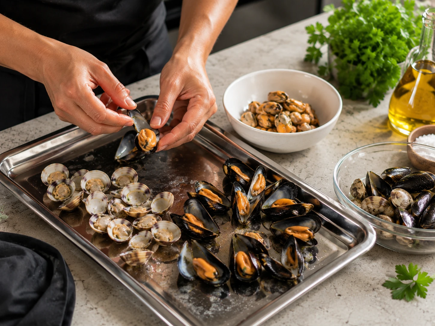 Step 4 - Spaghetti ai Frutti di Mare con Gamberi, Cozze e Vongole