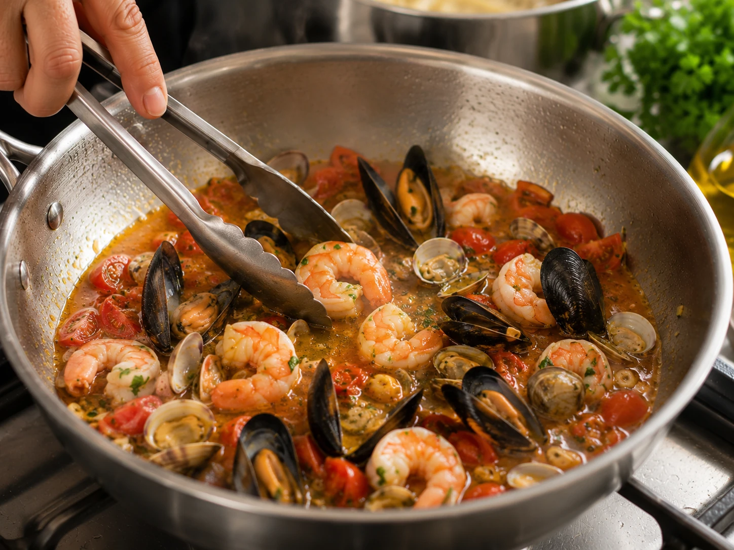Step 9 - Spaghetti ai Frutti di Mare con Gamberi, Cozze e Vongole