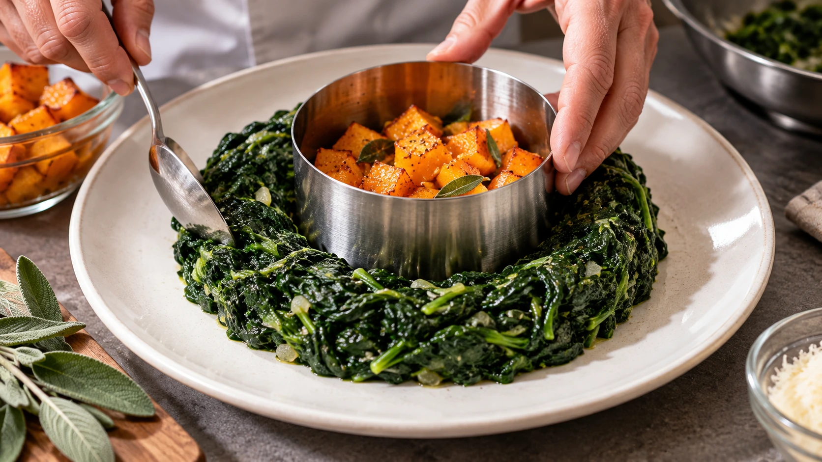 Step 6 - Anello di Spinaci con Zucca