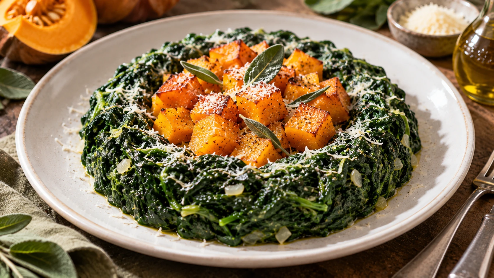 Step 7 - Anello di Spinaci con Zucca