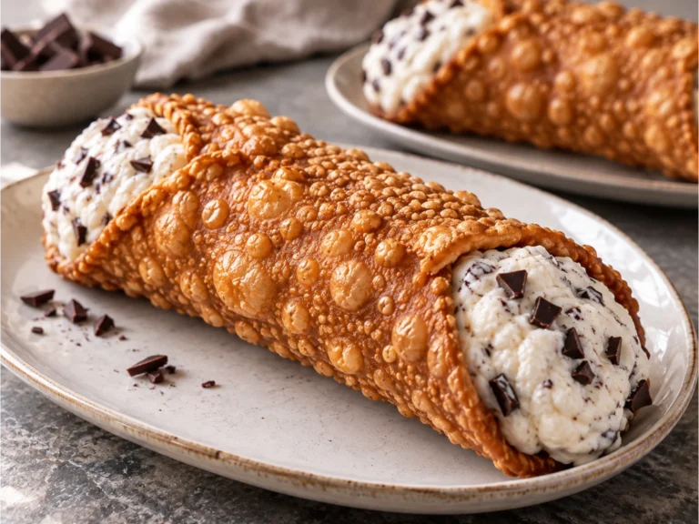Cannoli di Piana degli Albanesi con scorza croccante e ripieno di ricotta di pecora e cioccolato