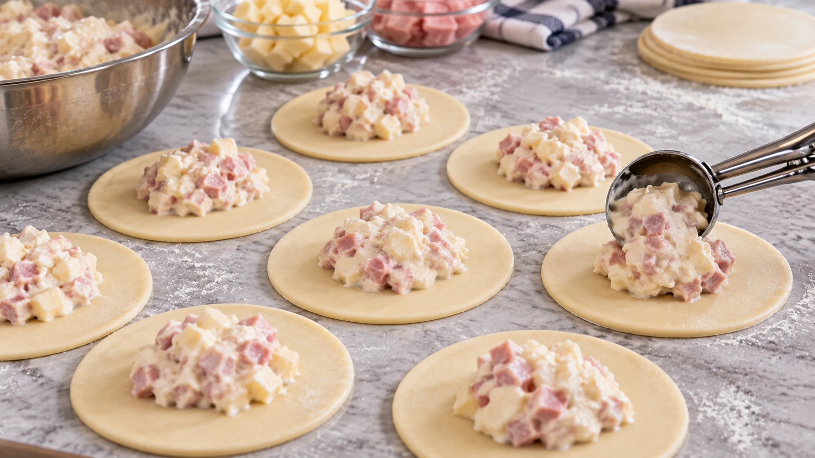 Step 6 - Fagottini Ripieni con Prosciutto e Formaggio tipo «Sofficini»