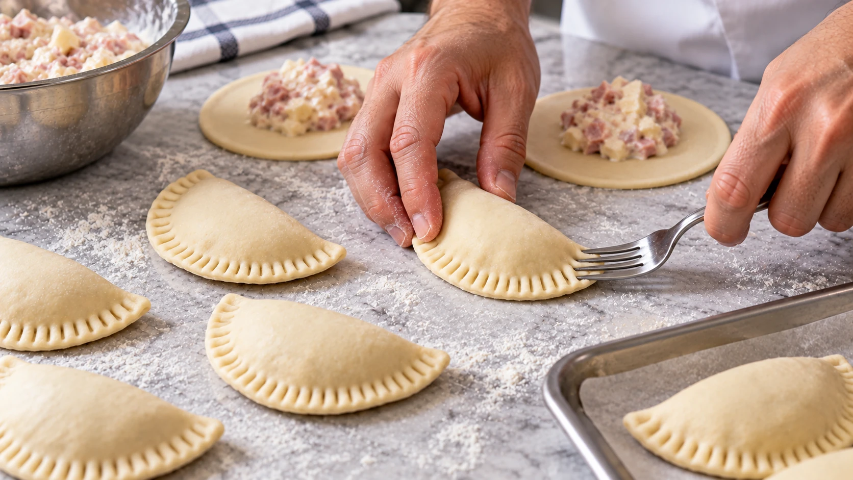 Step 7 - Fagottini Ripieni con Prosciutto e Formaggio tipo «Sofficini»