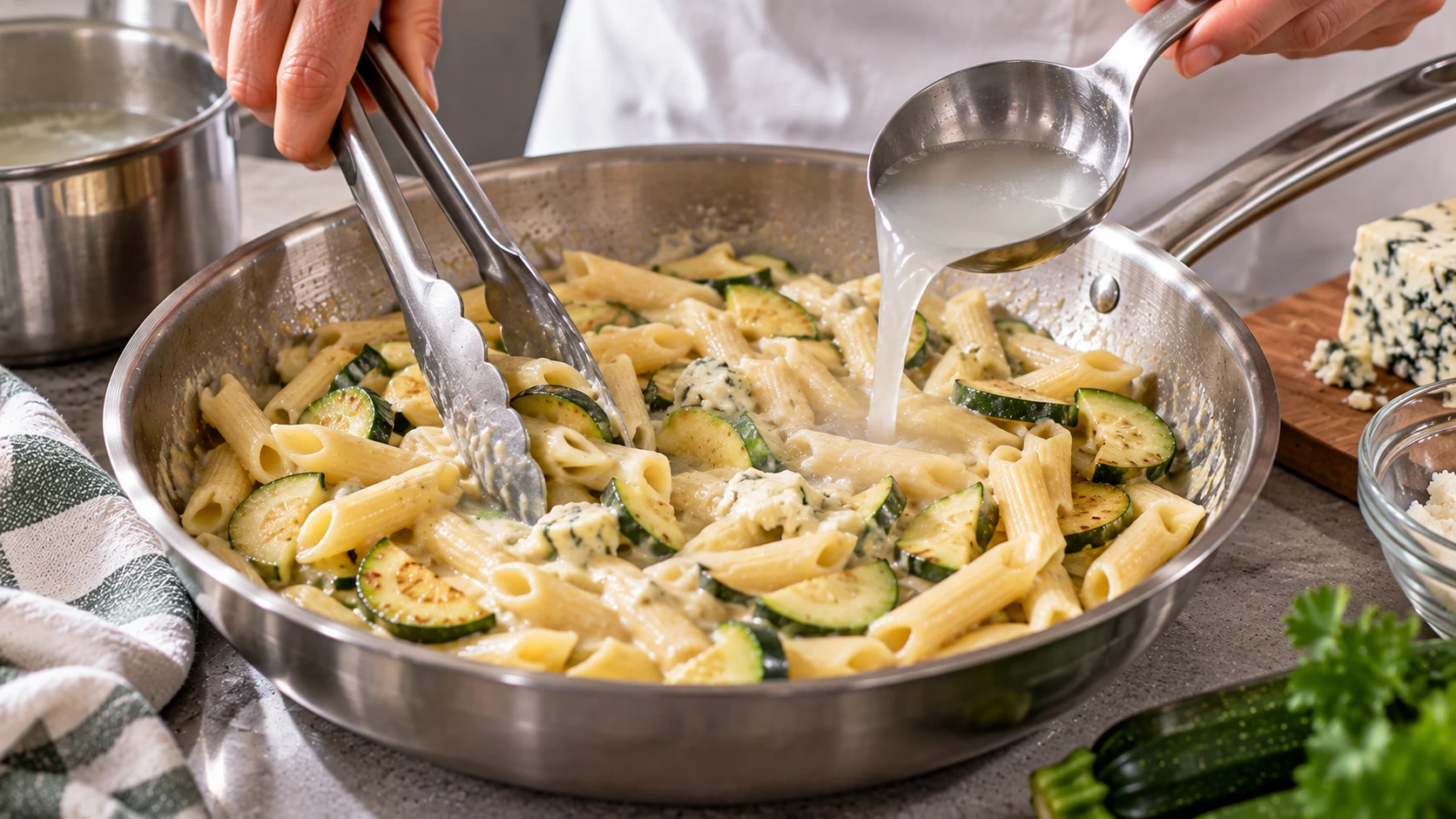 Step 6 - Pasta con Zucchine e Gorgonzola