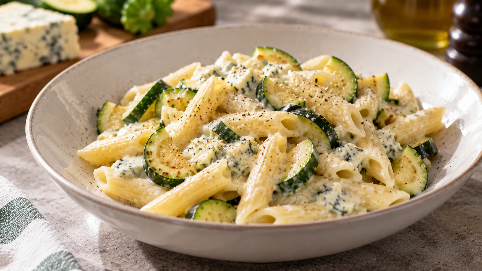 Step 7 - Pasta con Zucchine e Gorgonzola