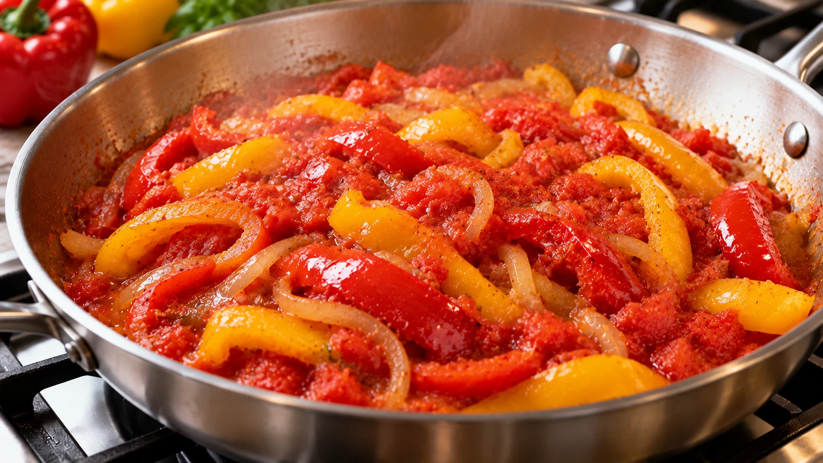 Step 5 - Peperonata Mediterranea in Rosso e Oro