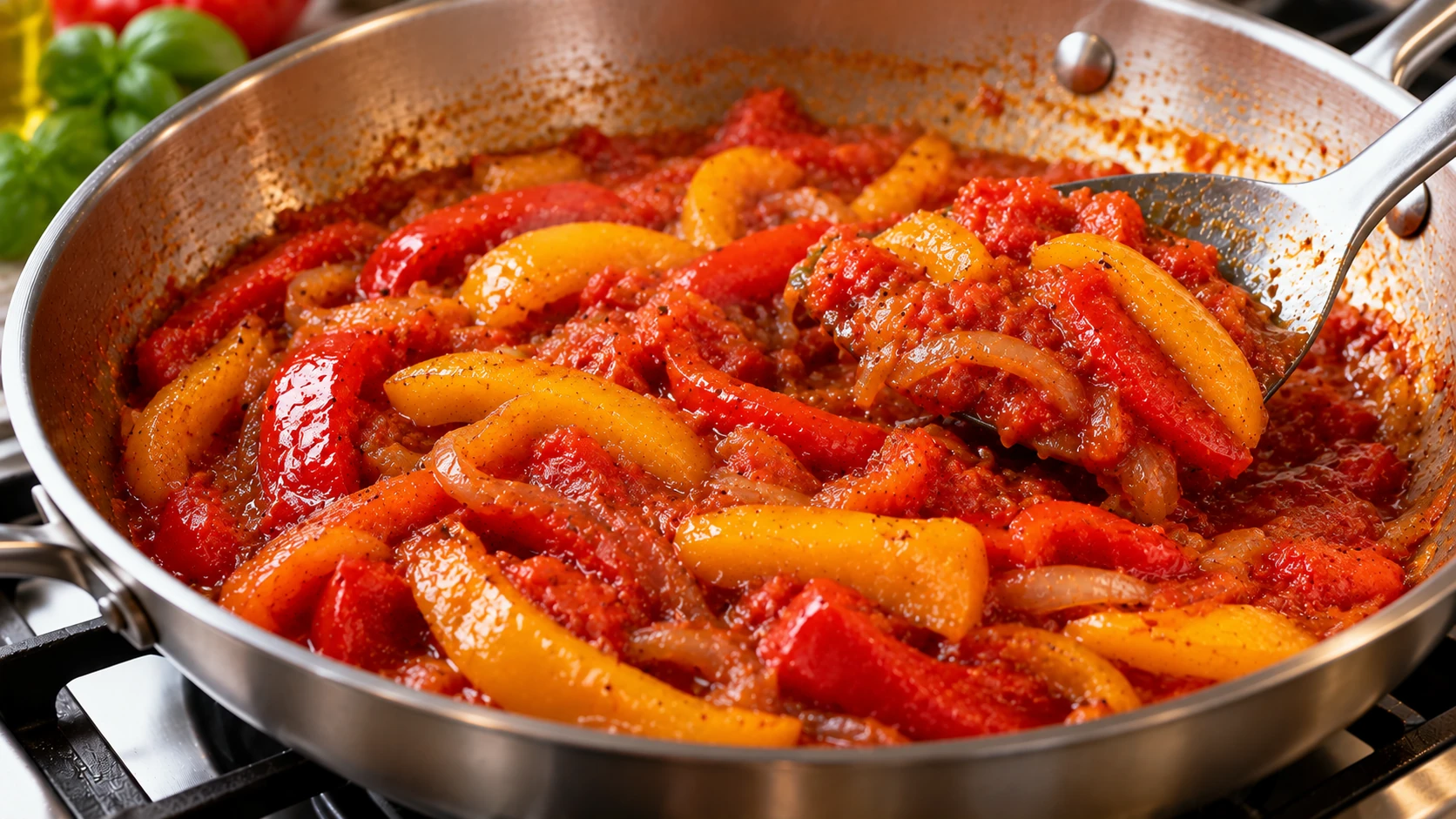 Step 6 - Peperonata Mediterranea in Rosso e Oro