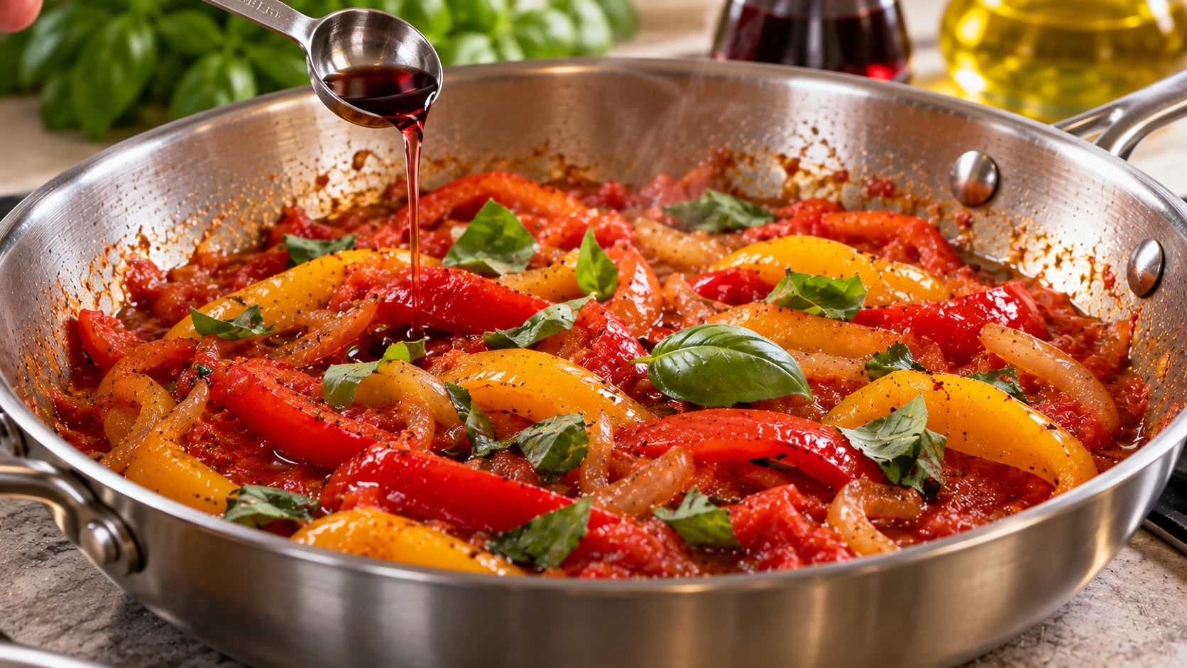 Step 7 - Peperonata Mediterranea in Rosso e Oro