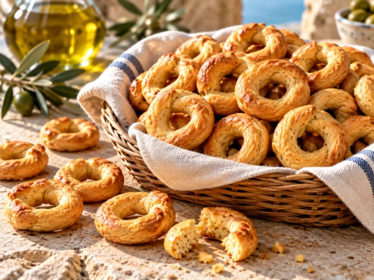 Taralli classici pugliesi fatti in casa dorati e friabili