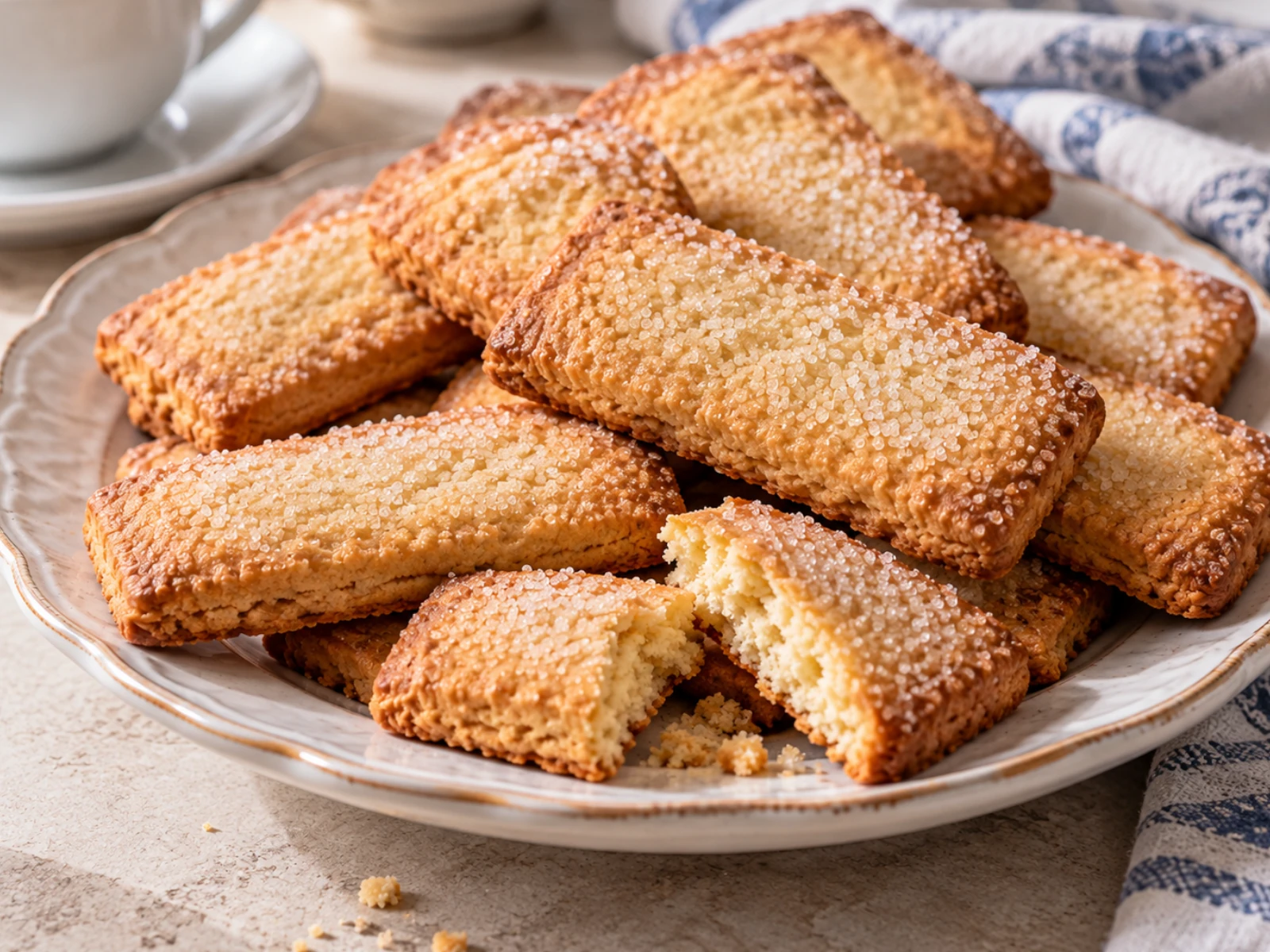 Zucarén di Ravenna fatti in casa, biscotti rettangolari tradizionali ravennati ricoperti di zucchero.