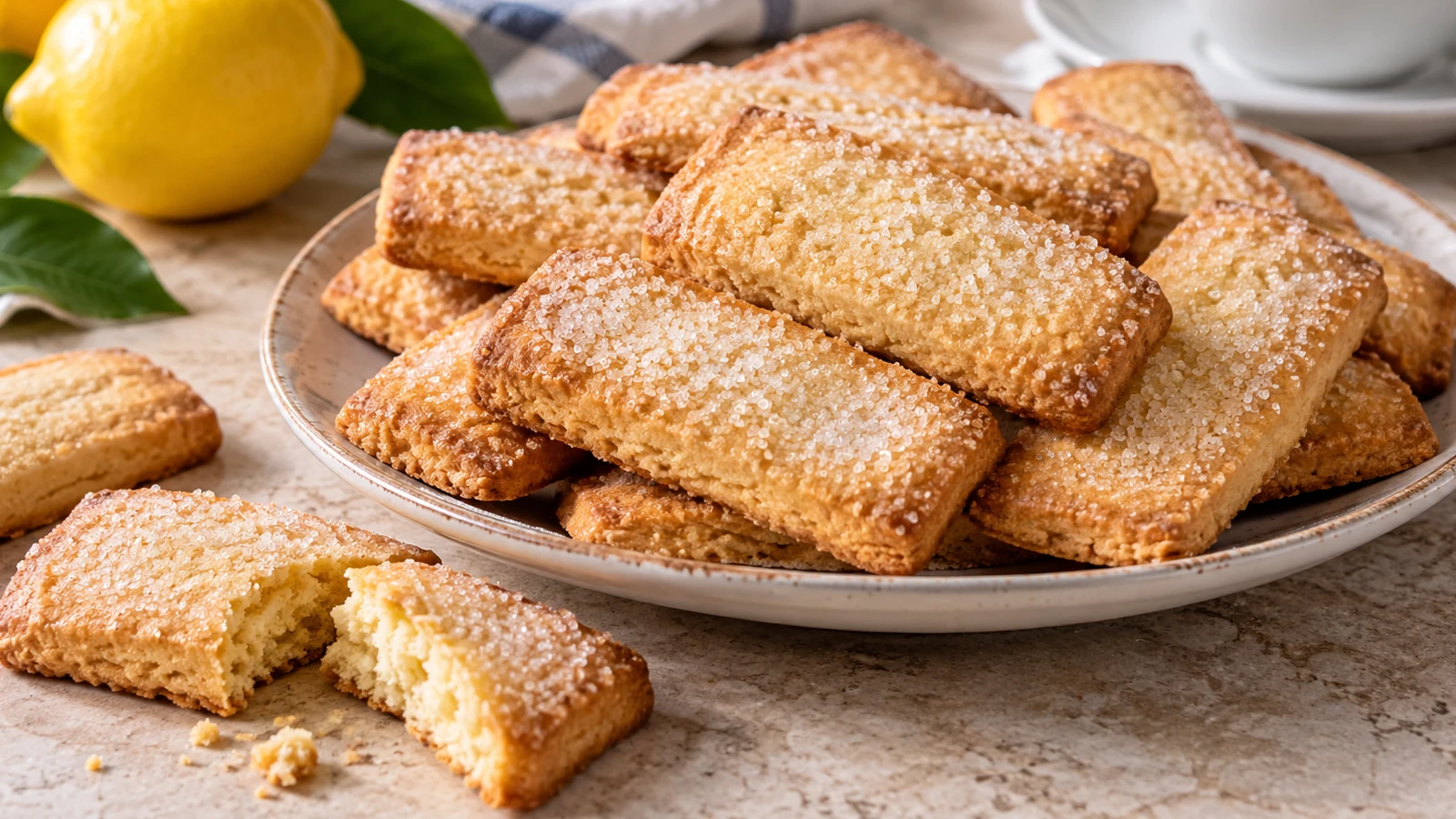 Zucarén di Ravenna fatti in casa, biscotti tradizionali ravennati rettangolari e ricoperti di zucchero