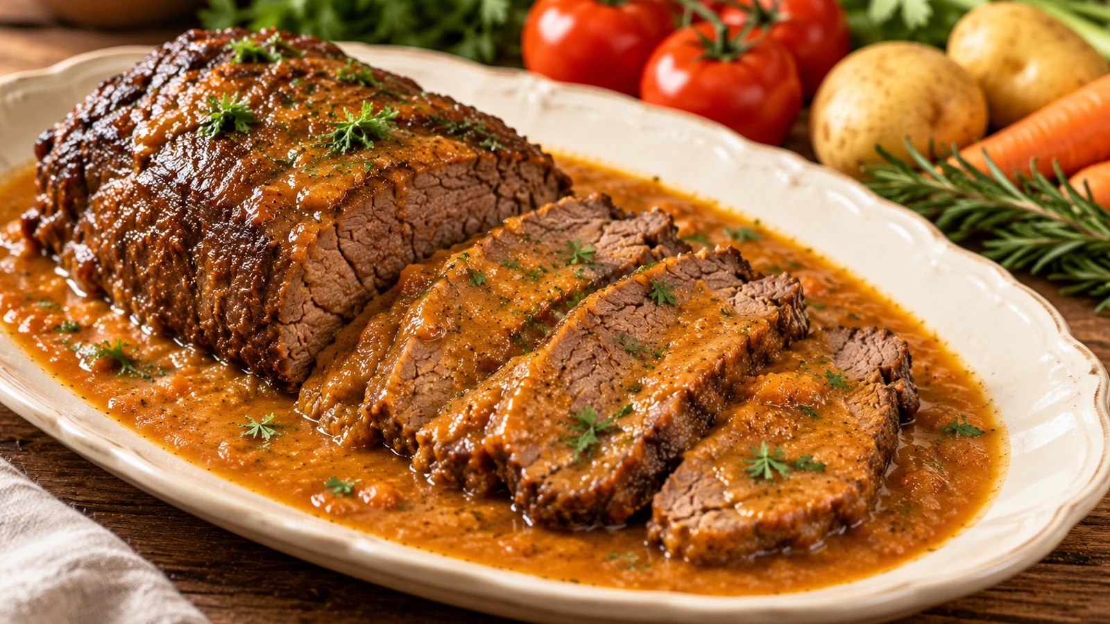 Brasato di Manzo alla Spagnola con Salsa di Verdure