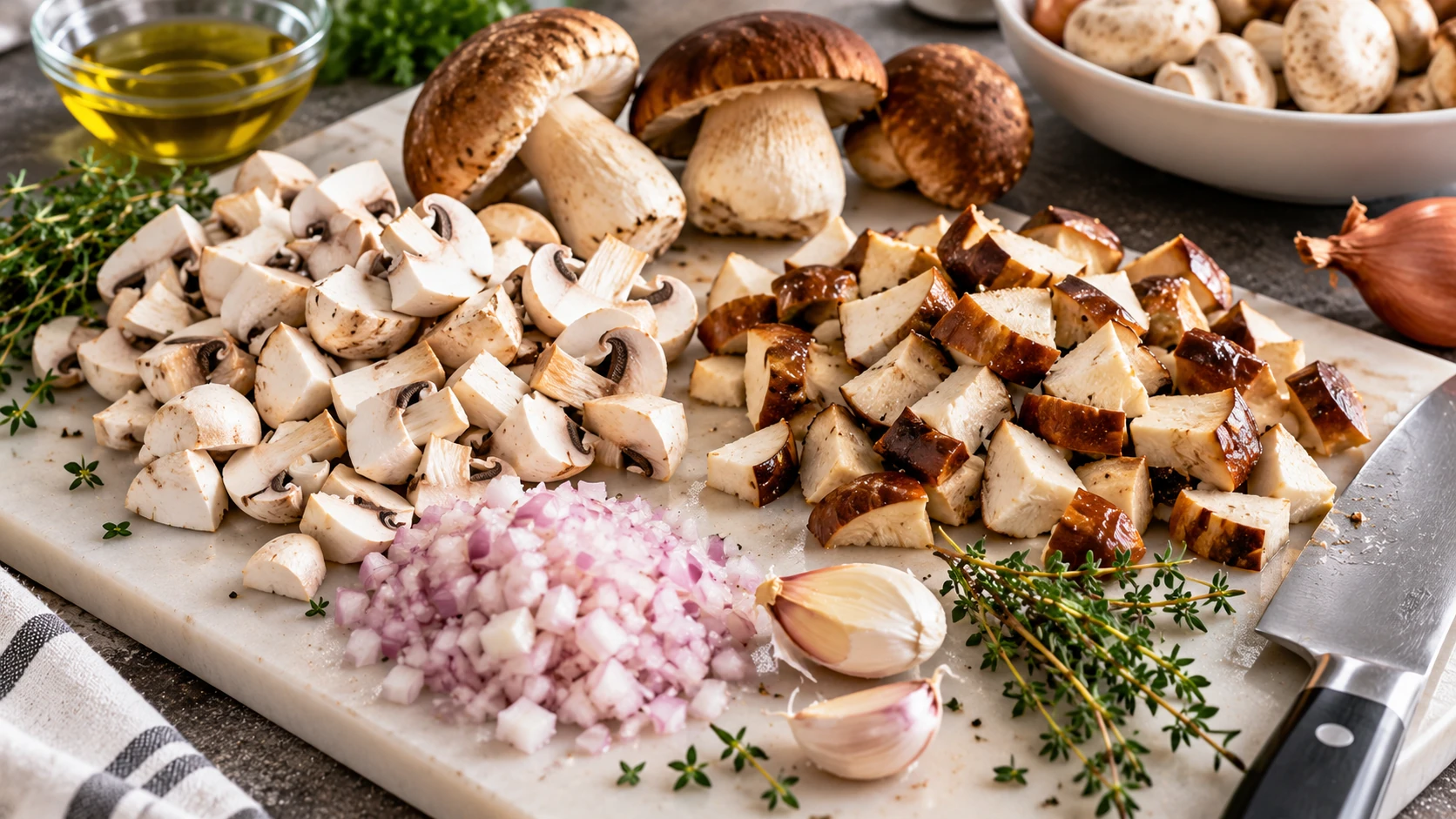 Step 2 - Brioches Salate ai Funghi con Cuore Cremoso di Porcini e Parmigiano