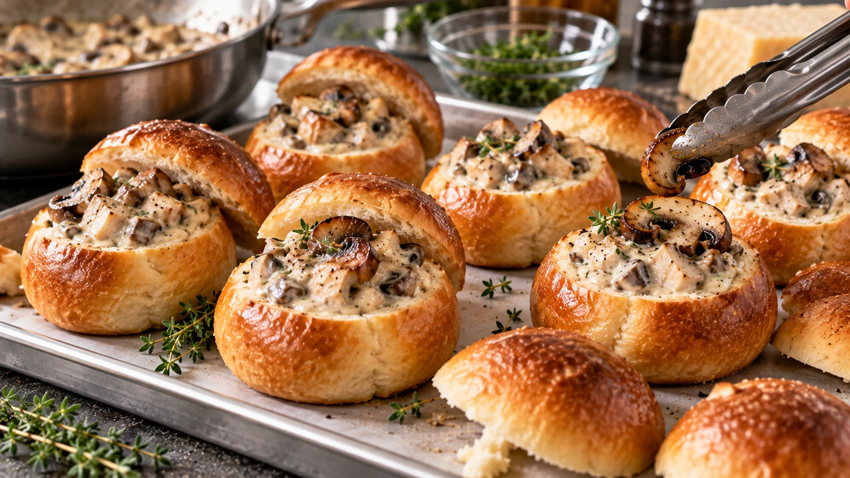 Step 7 - Brioches Salate ai Funghi con Cuore Cremoso di Porcini e Parmigiano