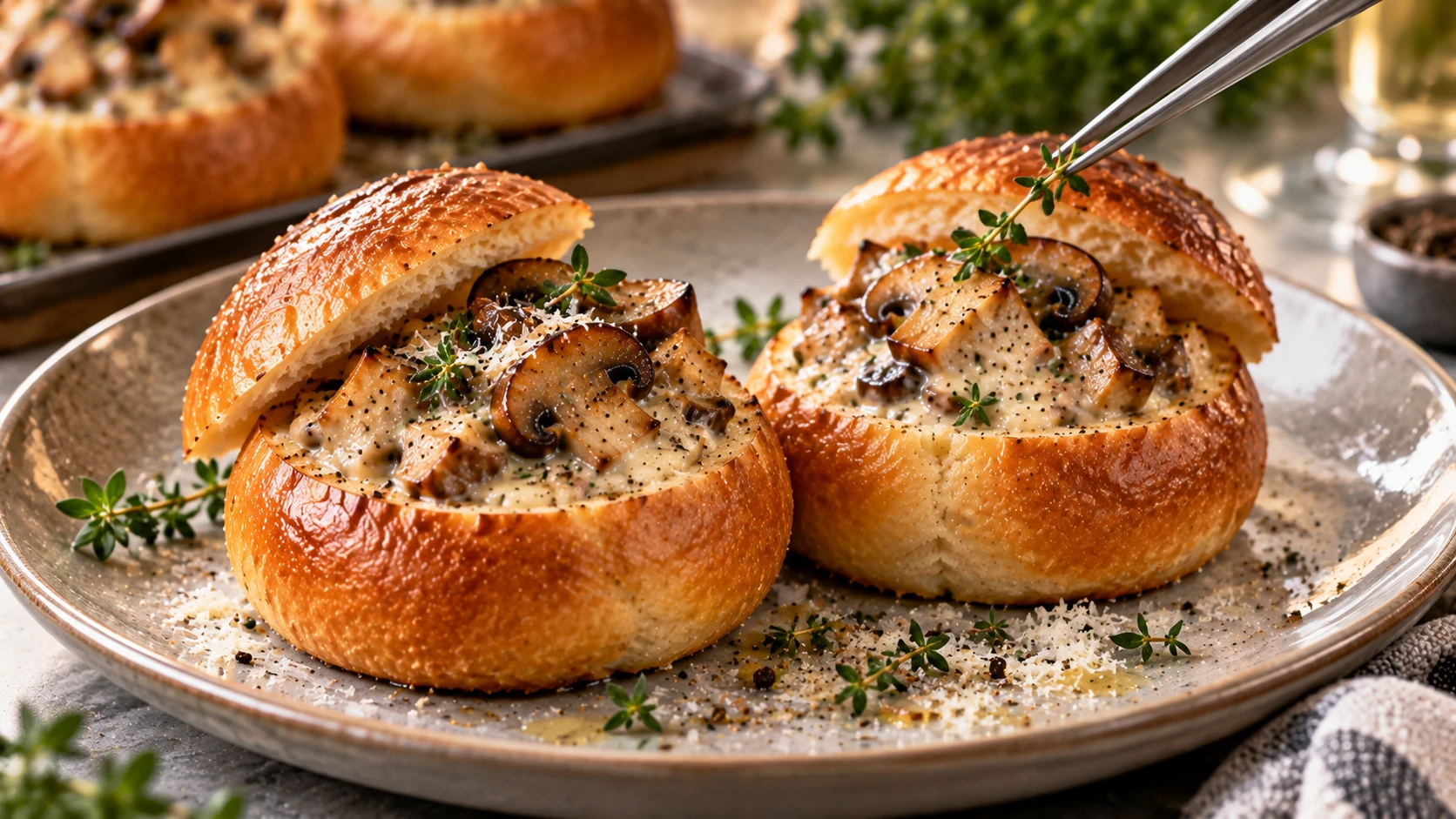 Step 9 - Brioches Salate ai Funghi con Cuore Cremoso di Porcini e Parmigiano