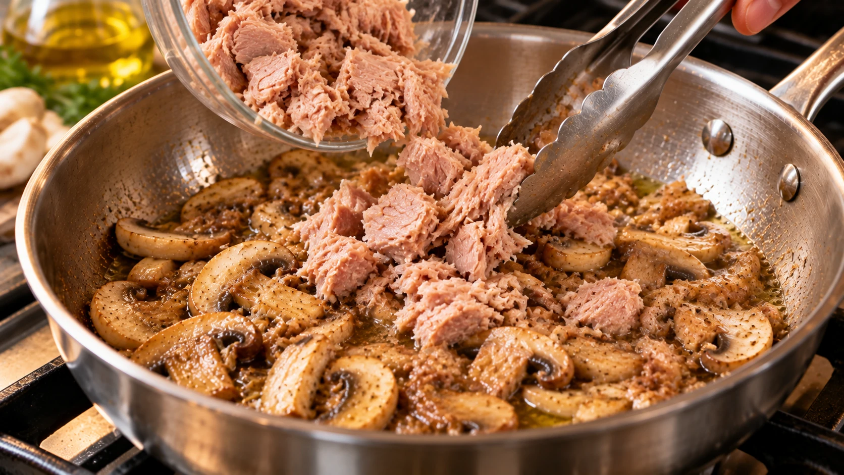 Step 6 - Bucatini Tonno e Funghi