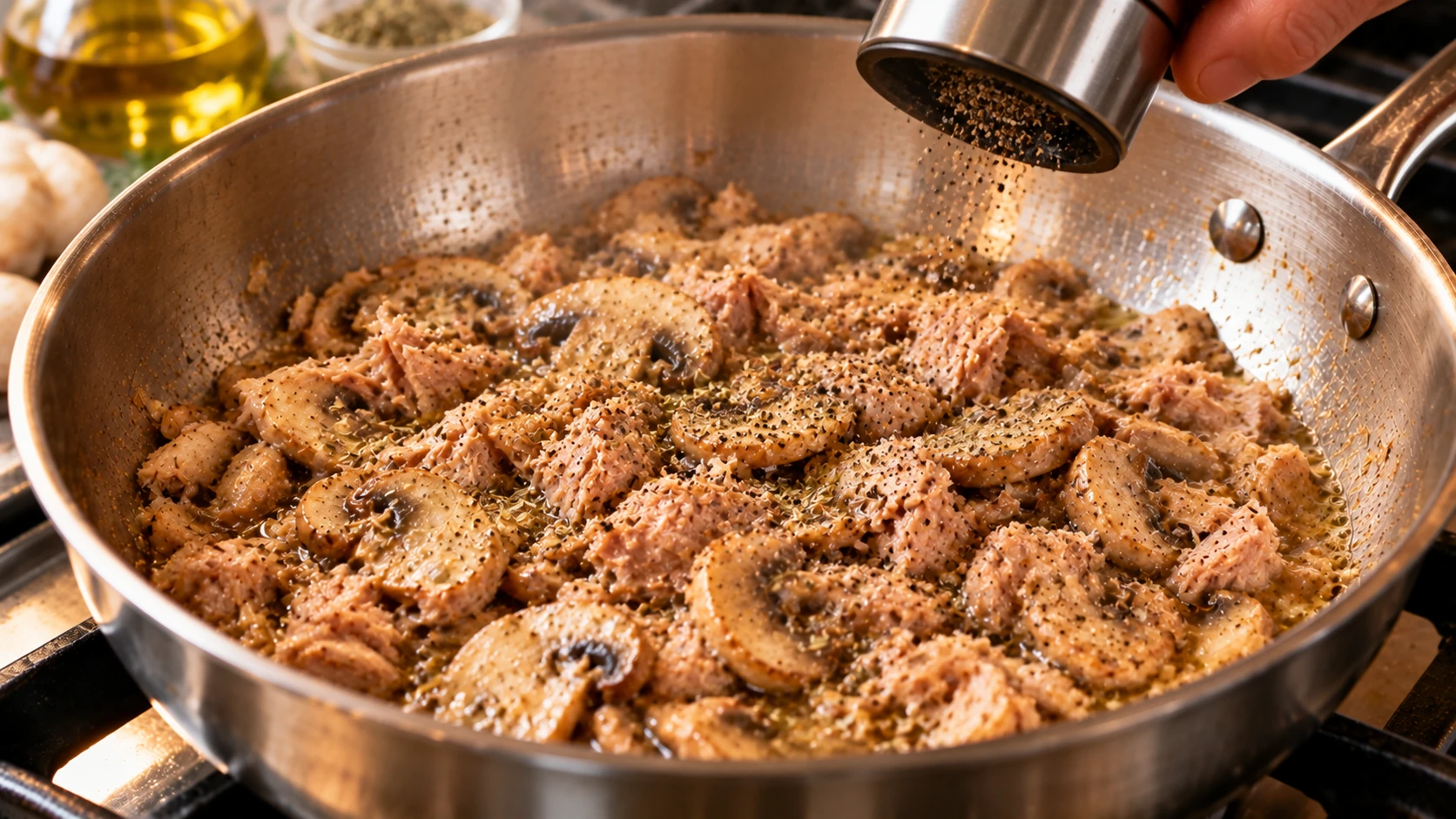 Step 7 - Bucatini Tonno e Funghi