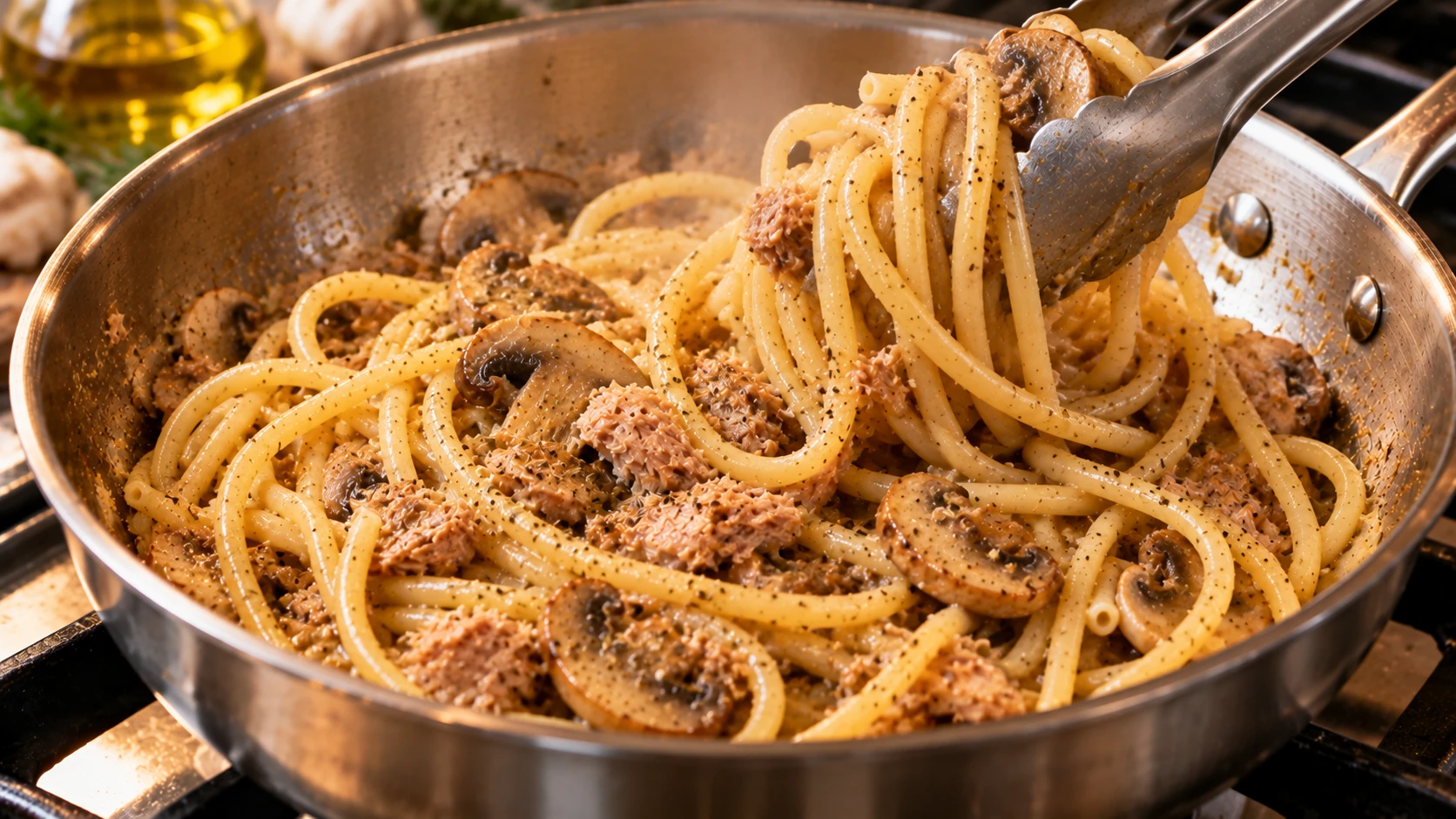 Step 8 - Bucatini Tonno e Funghi