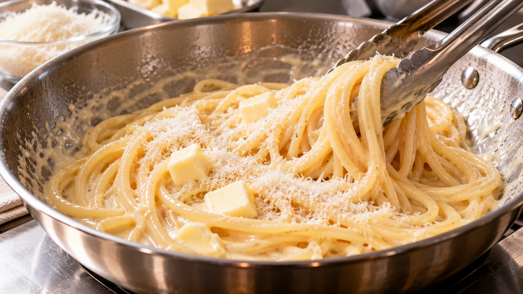 Step 8 - Pasta al Burro Gourmet con Parmigiano, Nocciole Tostate e Limone