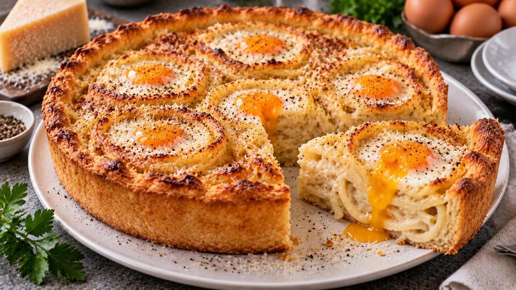 Step 10 - Timballo di Pasta Croccante con Bucatini, Besciamella e Uovo dal Cuore Morbido